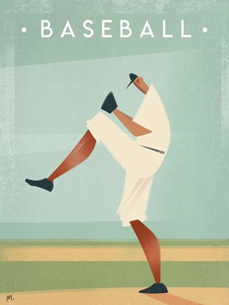 Framed Vintage Baseball Print
