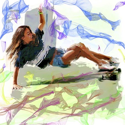Framed Woman Skateboarder Print