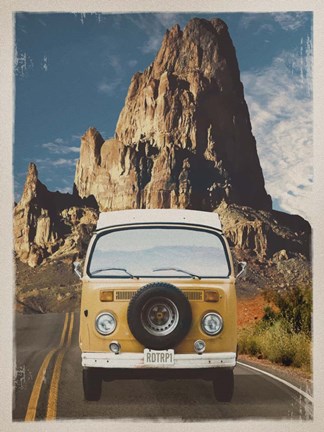 Framed Across the Desert in Yellow Print