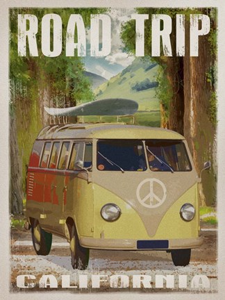 Framed Cali Road Trip Print