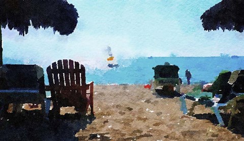 Framed Sailboat at Late Day Print