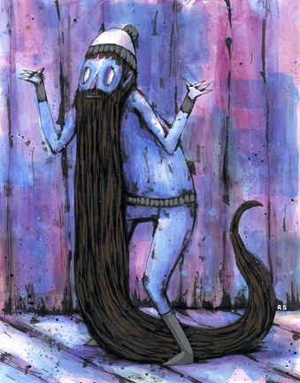 Framed His Beard Became A Tail Print