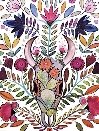 Framed Boho Skull Print