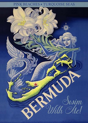 Framed Bermuda Swim With Me Print