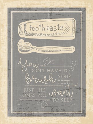 Framed Brush Your Teeth Print