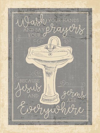 Framed Wash Your Hands Print