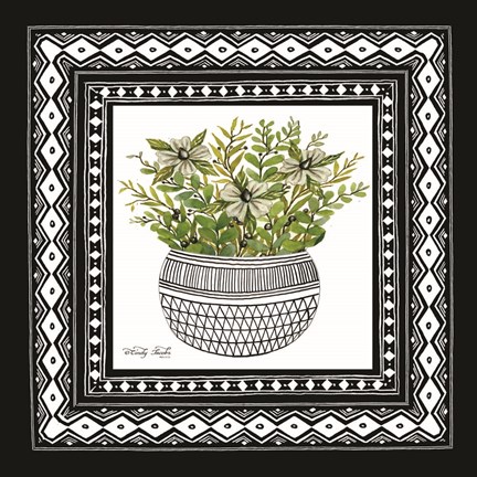 Framed Aztec Floral II Print