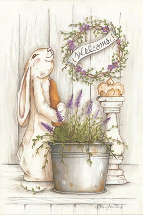 Framed Welcome Bunny Print