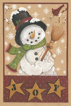 Framed Snowman&#39;s Joy Print