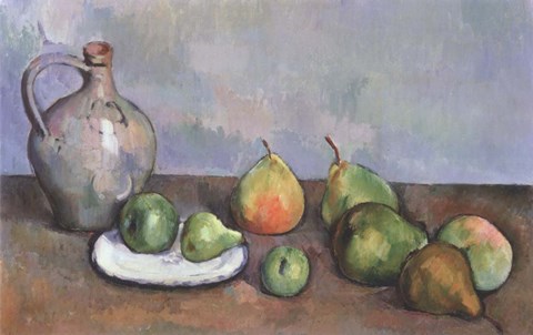 Framed Still Life with Pitcher and Fruit Print