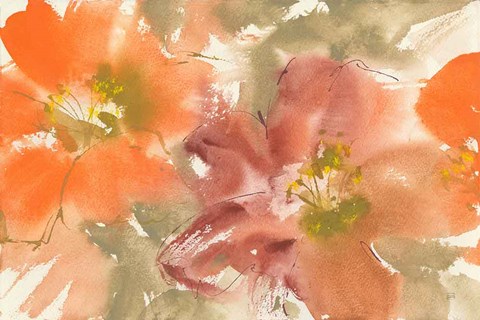 Framed Tribal Lilies II Print