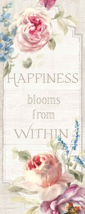 Framed Cottage Garden VII on wood Print