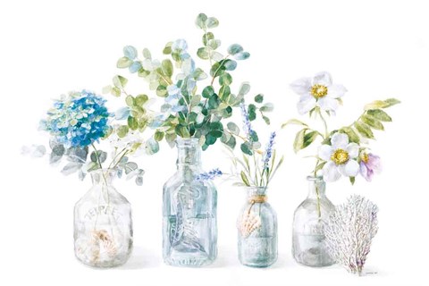 Framed Beach Flowers I Print