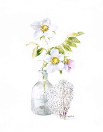 Framed Beach Flowers II Print