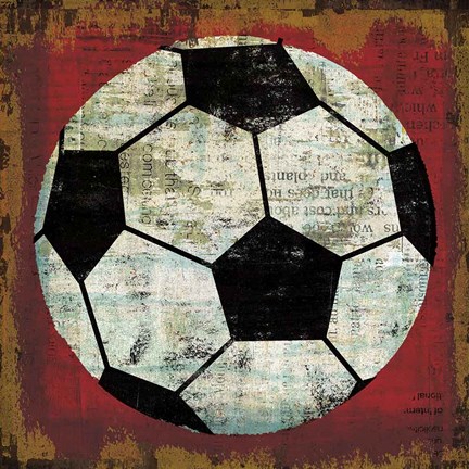 Framed Ball IV on Red Print