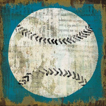 Framed Ball I on Blue Print