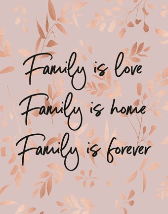 Framed Family Is Love - Pink Print