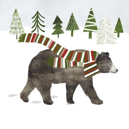 Framed Woodland Christmas I Print