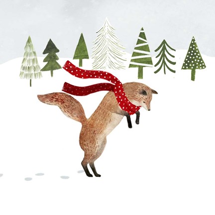 Framed Woodland Christmas III Print