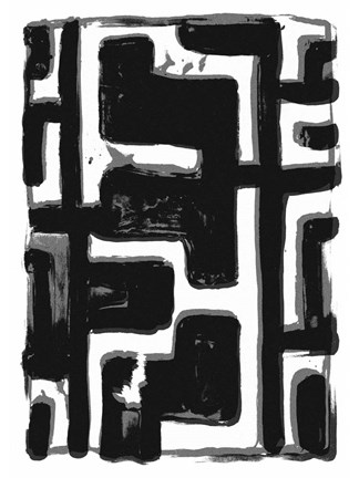 Framed African Textile Woodcut III Print