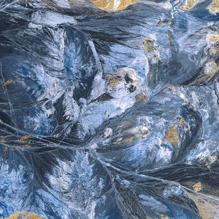 Framed Gilded Indigo I Print