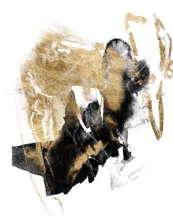 Framed Black &amp; Gold Splash I Print