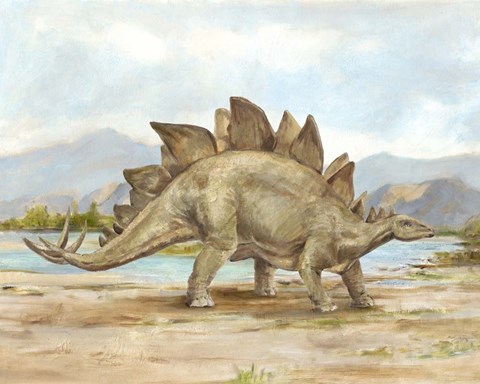 Framed Dinosaur Illustration I Print