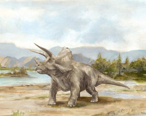 Framed Dinosaur Illustration II Print