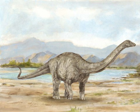 Framed Dinosaur Illustration V Print