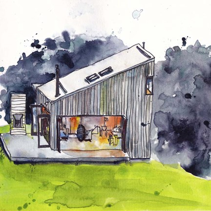 Framed Cabin Scape IV Print