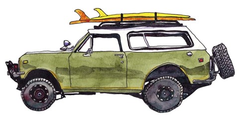 Framed Surf Car II Print