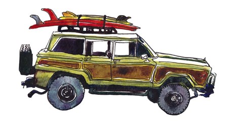 Framed Surf Car VII Print