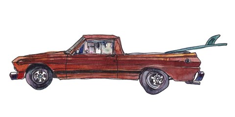 Framed Surf Car X Print