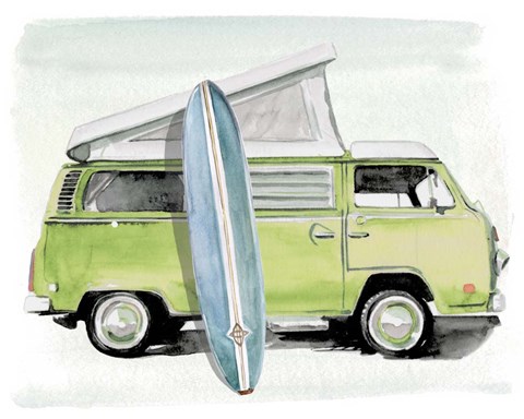 Framed Surf Wagon I Print