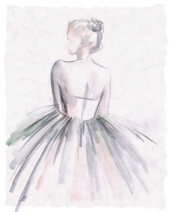 Framed Watercolor Ballerina I Print