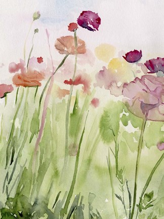 Framed Among the Watercolor Wildflowers I Print