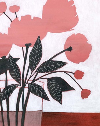 Framed Flower Screen II Print