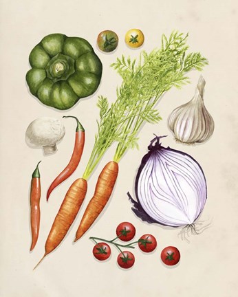 Framed Vegetable Garden II Print