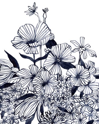 Framed Wildflower Tangle II Print