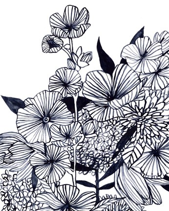 Framed Wildflower Tangle III Print