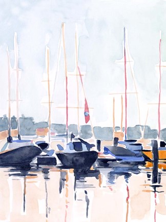 Framed Watercolor Boat Club II Print