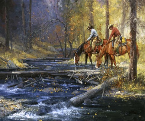 Framed Cold Water &amp; Falling Leaves Print