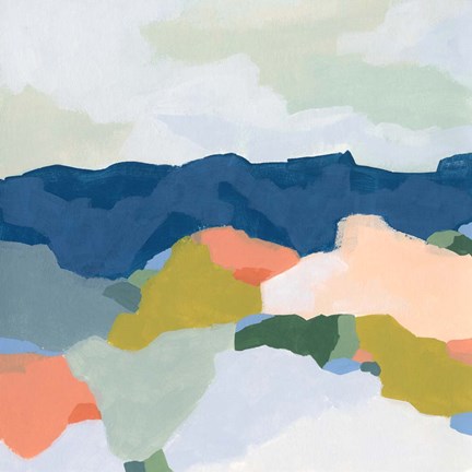 Framed Mountain Mosaic I Print