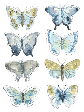 Framed Butterfly Blues I Print