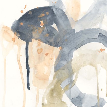 Framed Liquid Blueprint I Print