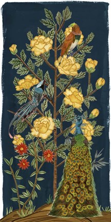 Framed Chinese Peonies II Print