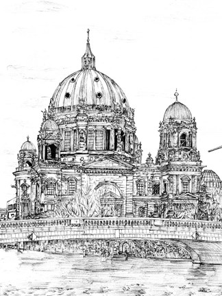 Framed City in Black &amp; White III Print