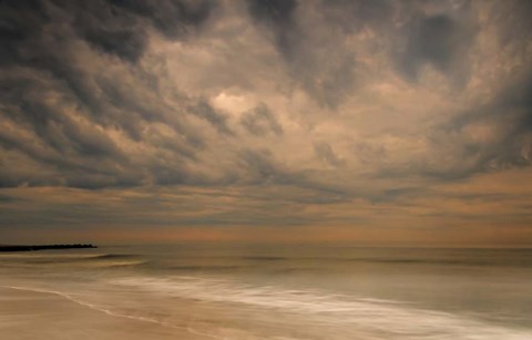 Framed Stormy Seascape at Sunrise, Cape May National Seashore, NJ Print