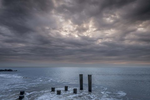 Framed Beach Pilings, Cape May National Seashore, NJ Print
