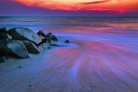 Framed Sunset On Delaware Bay, Cape May NJ Print